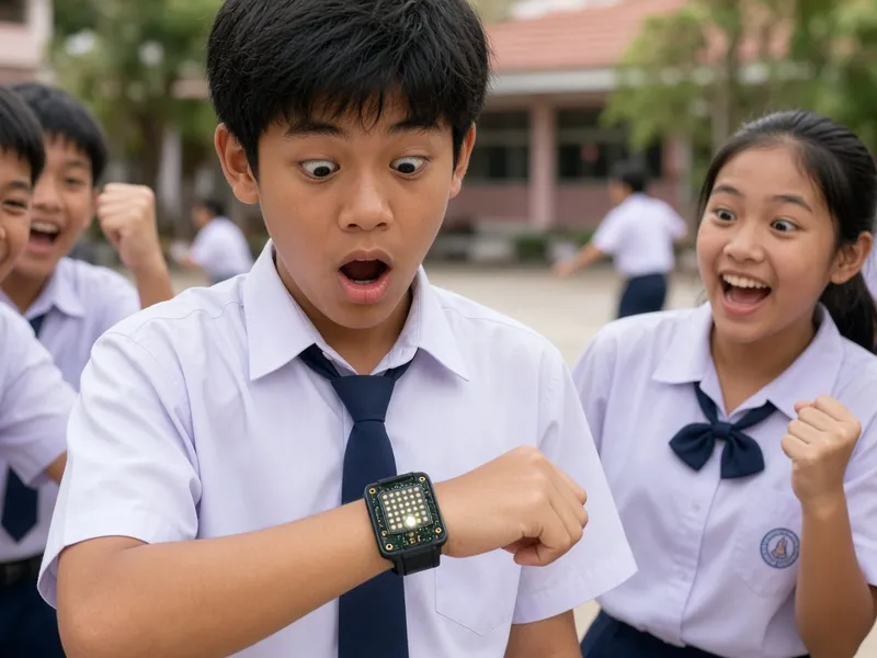 นักเรียนทำนาฬิกาจาก micro:bit ใส่ข้อมือ (ภาพประกอบ)